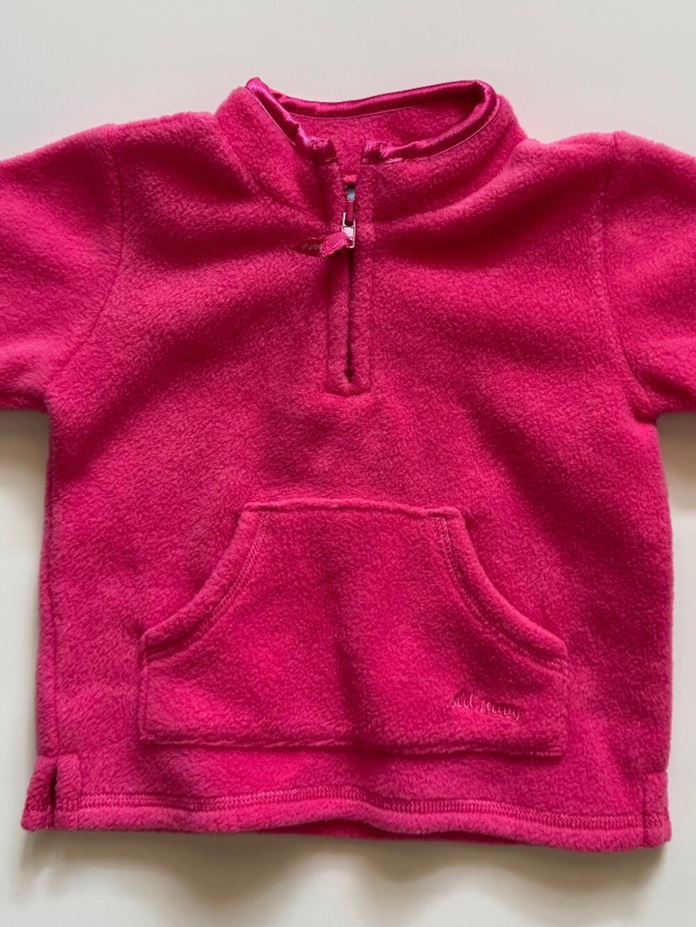 OLD NAVY Baby Girls Hot Pink Fleece Quarter Zip Pullover Sweater 6-12M
